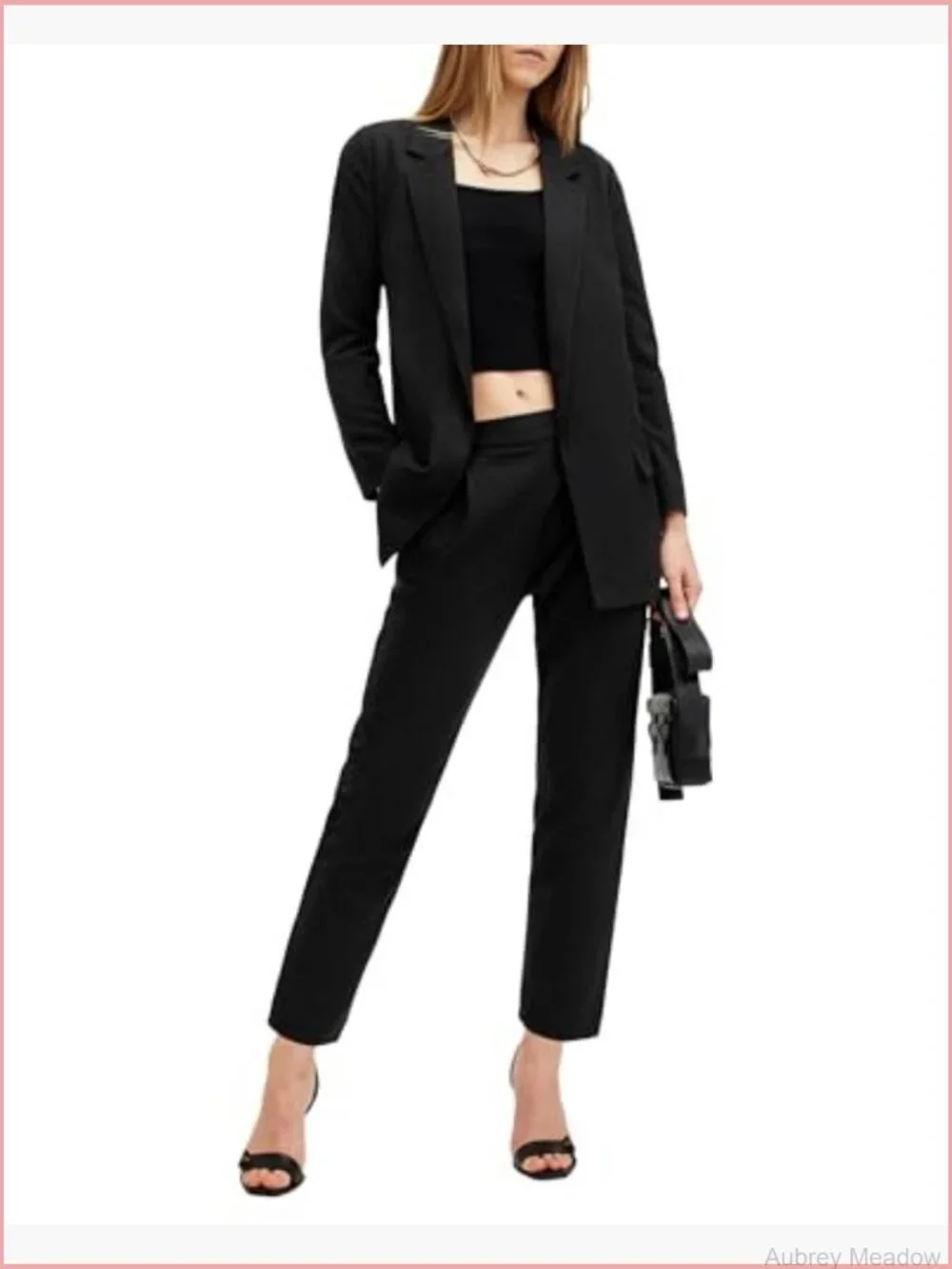 Tailored Blazer with Notch Lapels and Flap Pockets